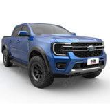 EGR Wheel Arch Kit Smooth Matt Black Finish 6 Pcs For Ford Ranger 2023 On Double Cab