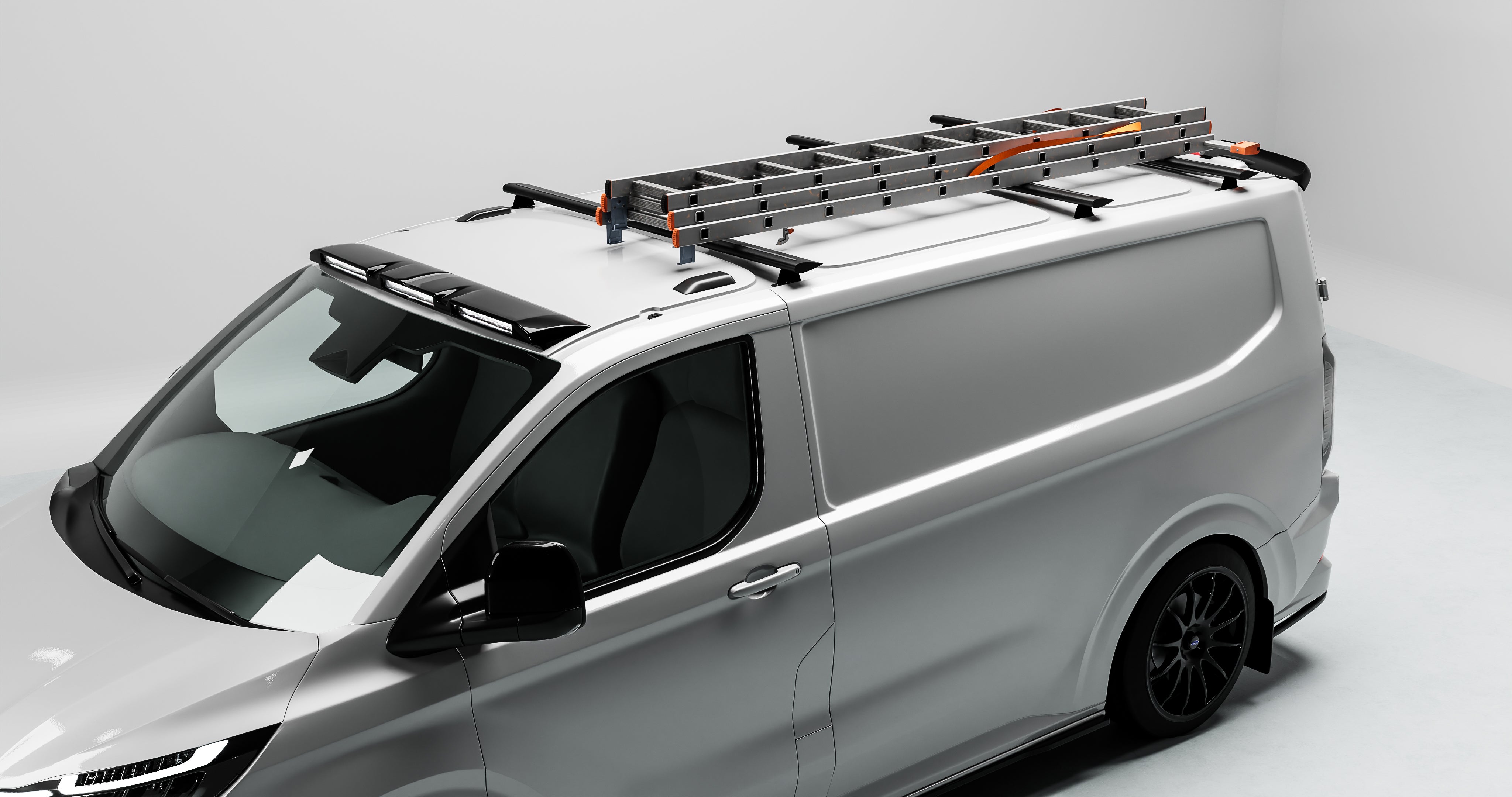 Ford Transit Custom 2012 - 2024 - Ridgerack Roof Rack Rails V2 - 3 Bars Style In Black