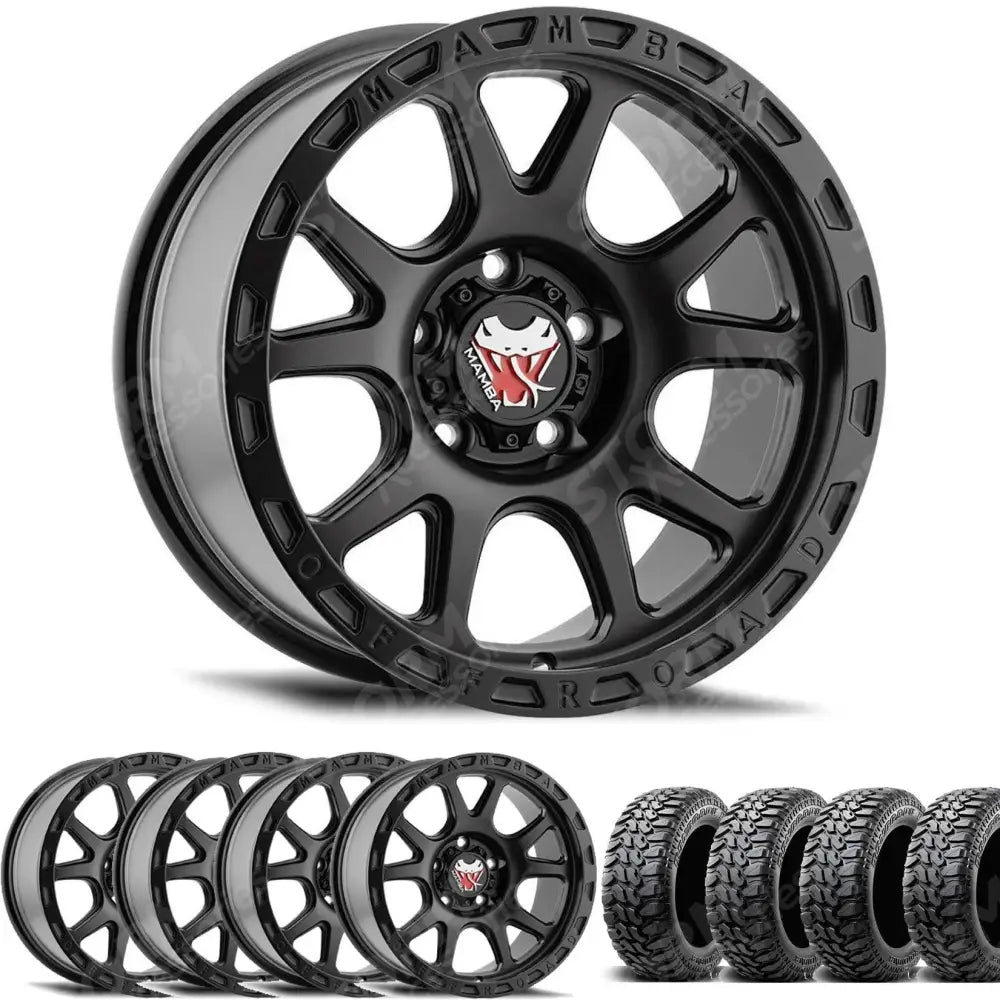 Ford Ranger 2012+ & 2023+ 18" Wheel & Tyre Package Mamba M27 With Radar MT Tyres