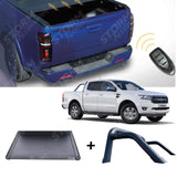 Ford Ranger 2012-2023 Standard Auto Electric Roll Top Cover & Black Roll Bar Package