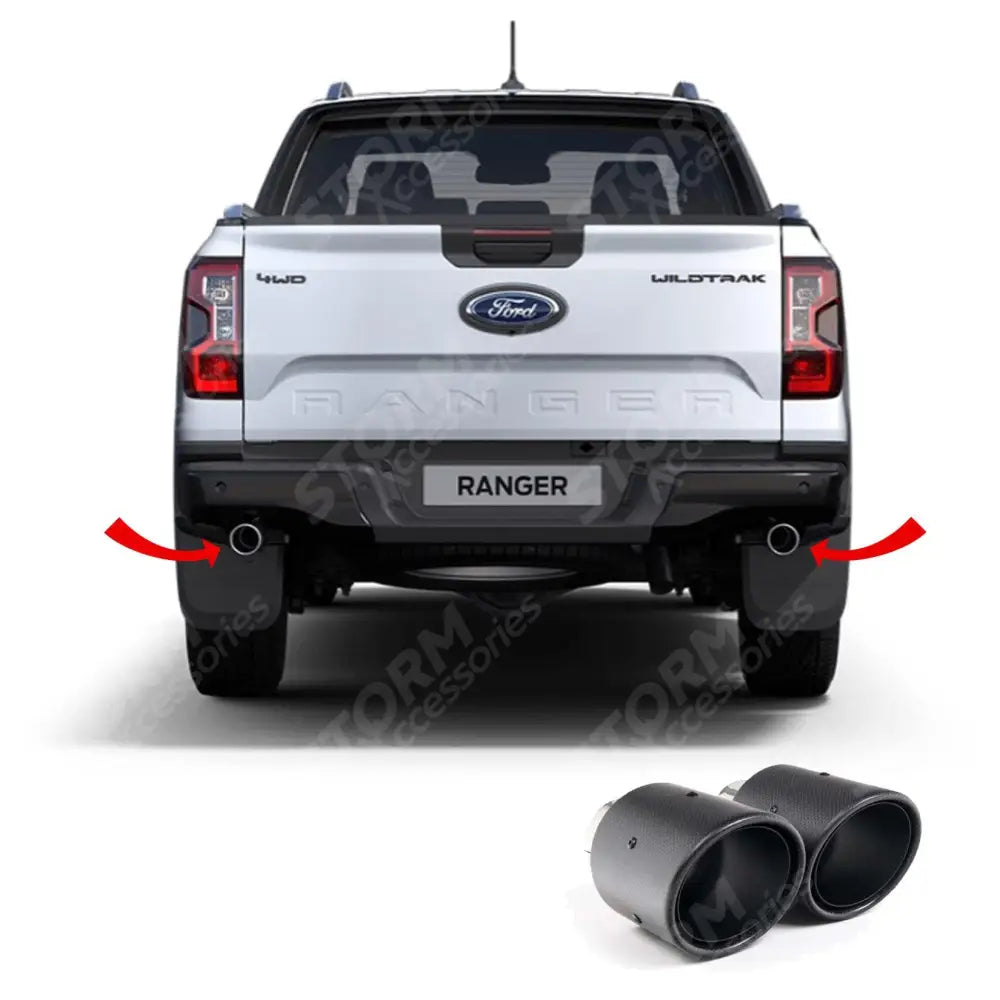 Ford Ranger 2022+ 2.0TDCI 205PS Milltek Sport Axle Back 'Raptor Look' Exhaust System Jet-90 Carbon