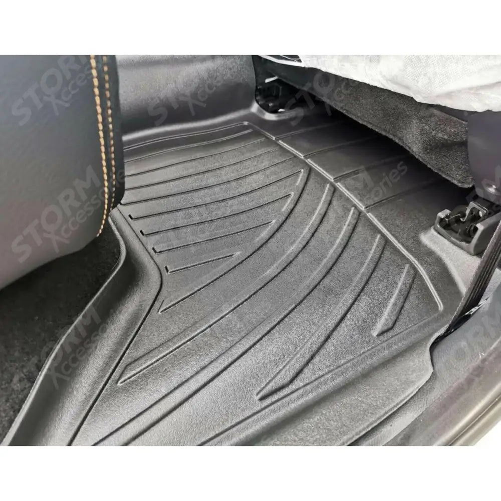 Ford Ranger T6 - 2012-2022 Double Cab 3d Tailored Mats 3 -pcs Set - Black Mudblock