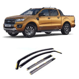 Ford Ranger T6 2012-2022- Stx Wind Deflectors 4 Pcs Set - Internal Set - Dark Smoke - W141