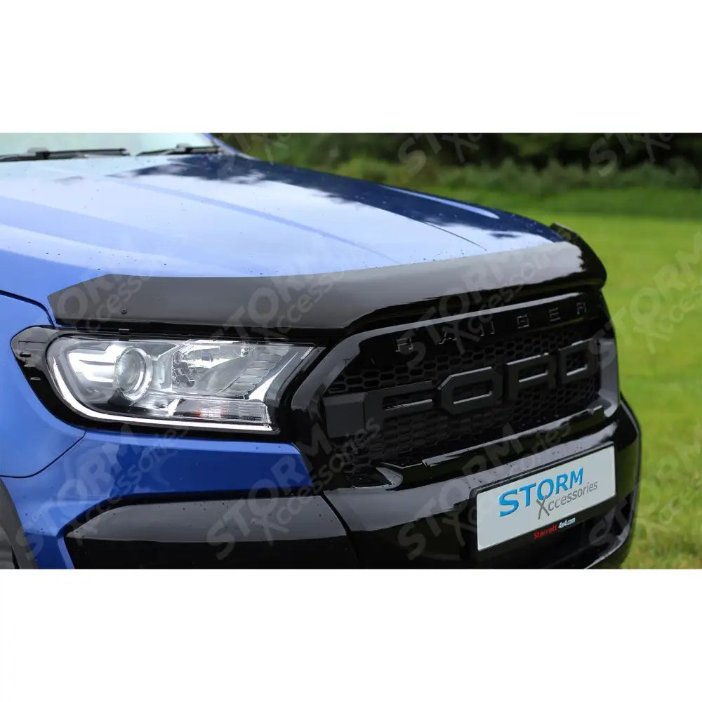 Ford Ranger T6 2016-2022 Stx Head Light Guards - Gloss Black - Pair