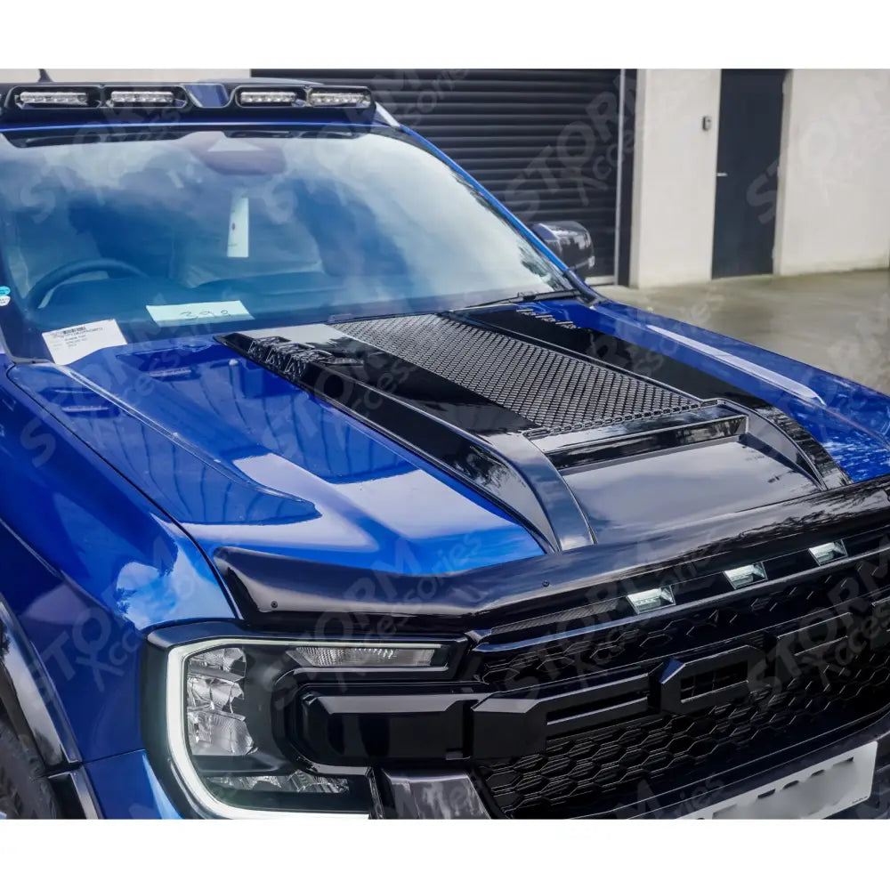 Ford Ranger T6 2023 On Stx Bonnet Scoop In Gloss Black