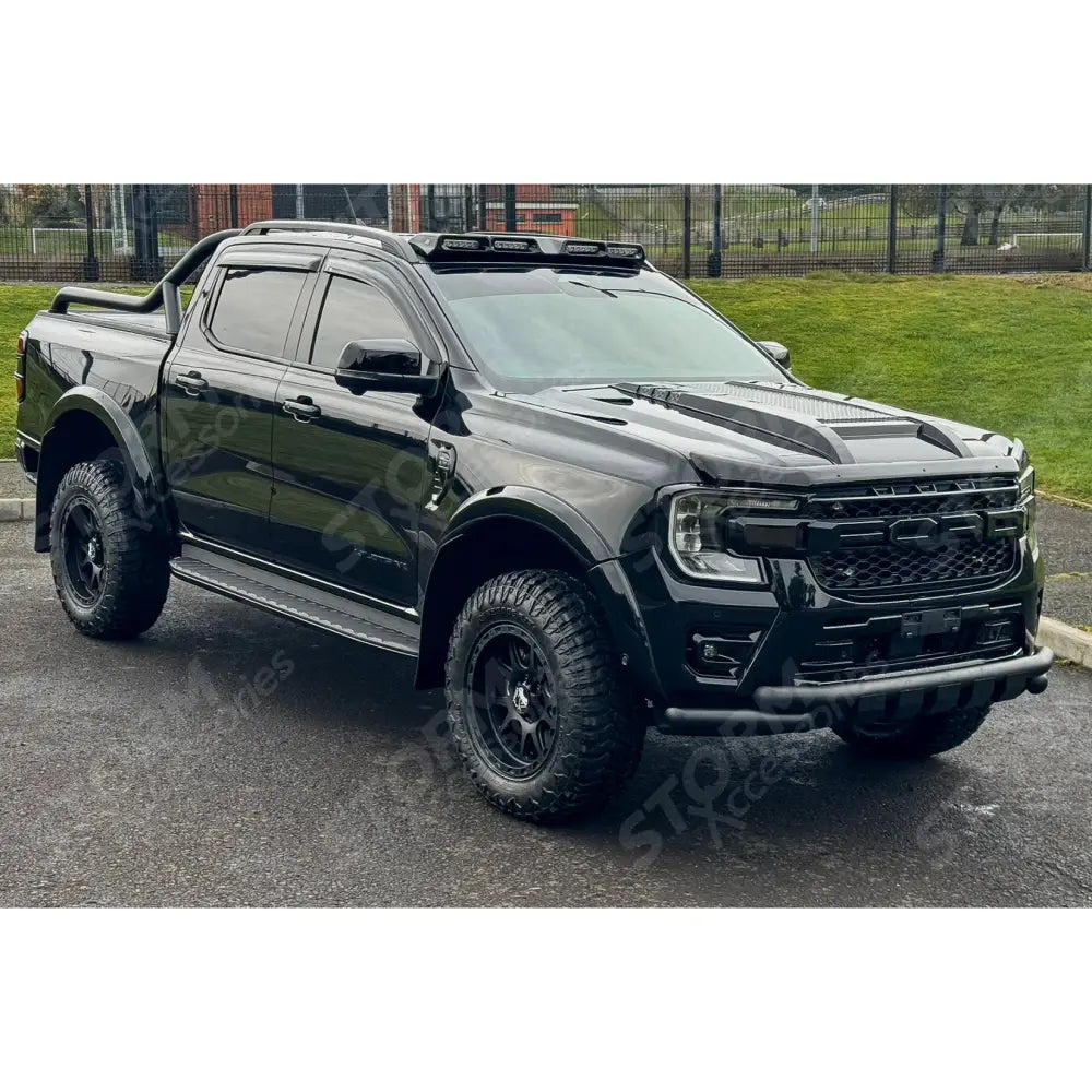 Ford Ranger T9 2023 On Double Deck V2 Black Powder Coat Front Spoiler Bar