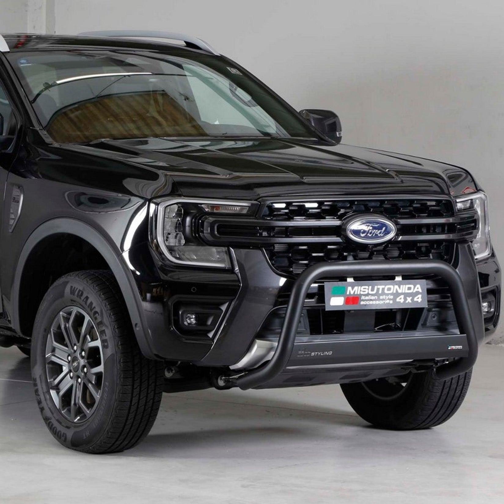 FORD RANGER T9 2023 on MISUTONIDA EC APPROVED FRONT BAR – 63MM – BLACK - Storm Xccessories2