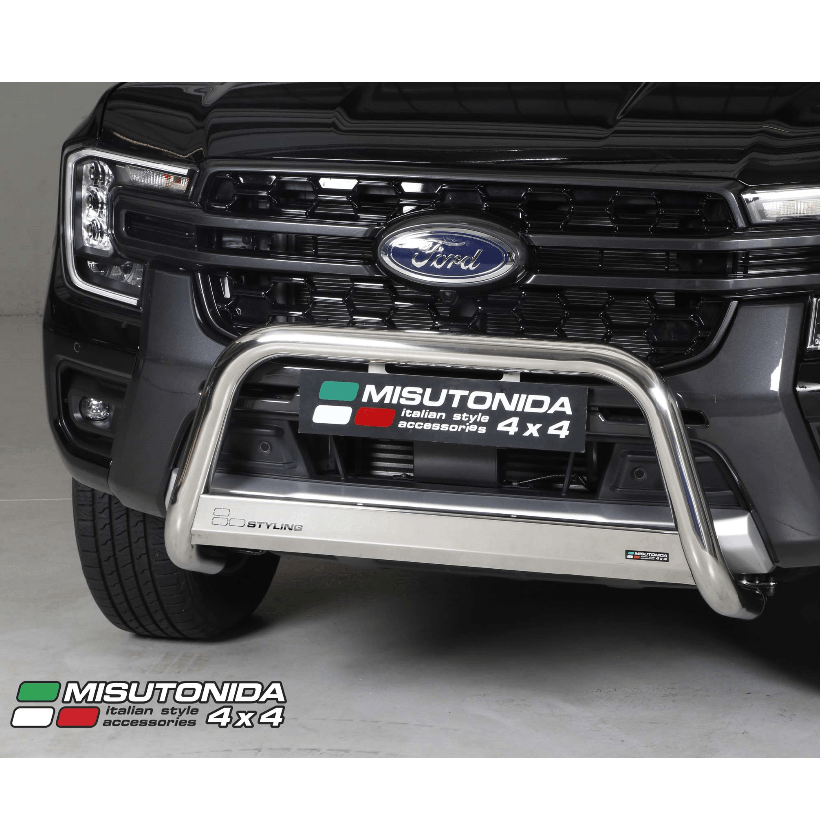 FORD RANGER T9 2023 on MISUTONIDA EC APPROVED FRONT BAR – 63MM – SILVER - Storm Xccessories