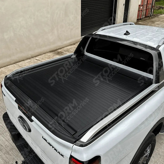 Ford Ranger T9 Wildtrak & Vw Amarok 2023 On - Double Cab - Ridgeback Auto Electric Roll Top Cover In Black