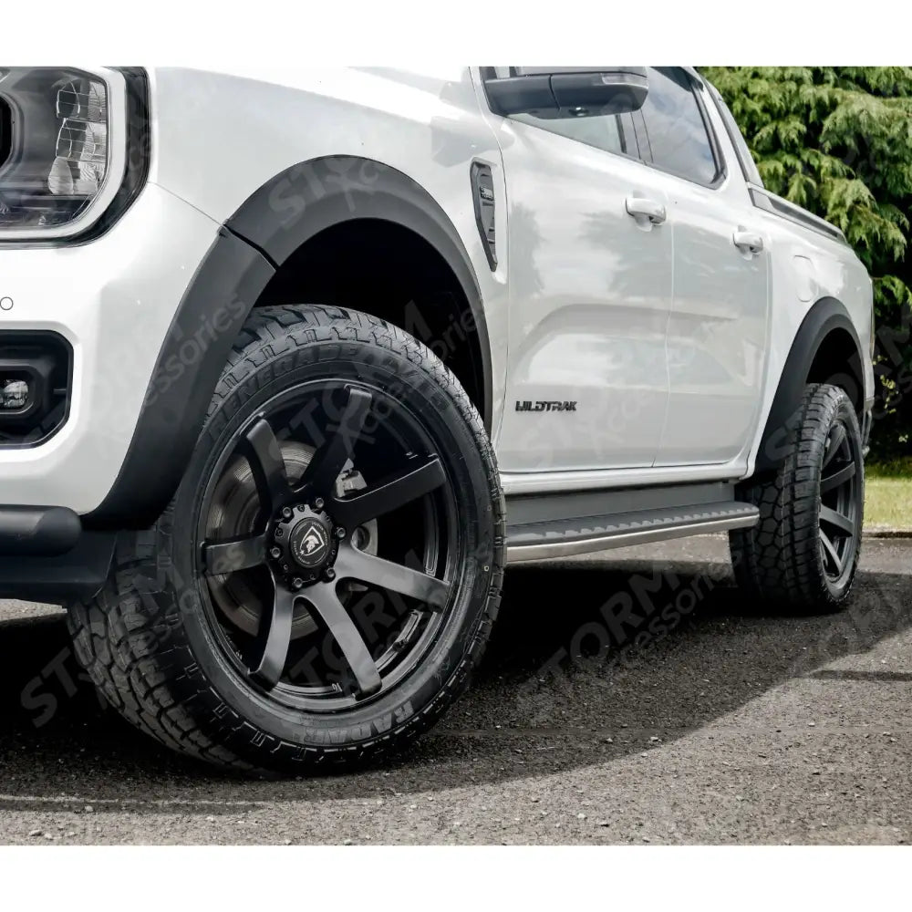 Ford Ranger Wildtrak 2023 On Double Cab STX V2 Wheel Arch Kit Smooth Look Matt Black Finish - 6 PCS