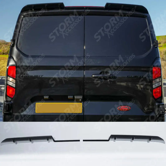 Ford Transit Custom MK2 2024 on V1 Rear Spoiler In Gloss Black For Barn Door