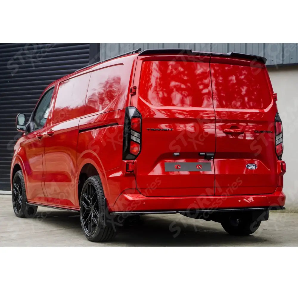 Ford Transit Custom MK2 2024 on V2 Rear Spoiler In Gloss Black For Barn Door