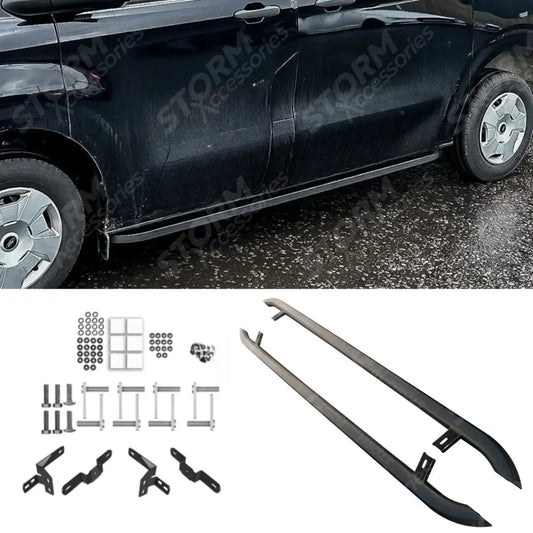 Ford Transit Custom MK2 SWB 2024 On Trapezoid Side Bars In Matt Black