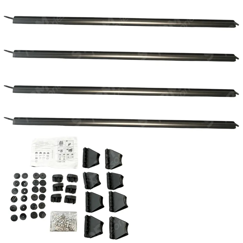 Ford Transit MK8 2014 on - Ridgerack Roof Rack Rails V2 - 4 Bars Style In Black