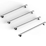 Ford Transit MK8 2014 on - Ridgerack Roof Rack Rails V2 - 4 Bars Style In Silver