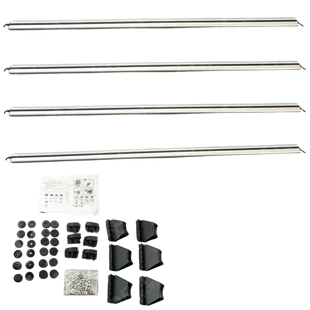 Ford Transit MK8 2014 on - Ridgerack Roof Rack Rails V2 - 4 Bars Style In Silver