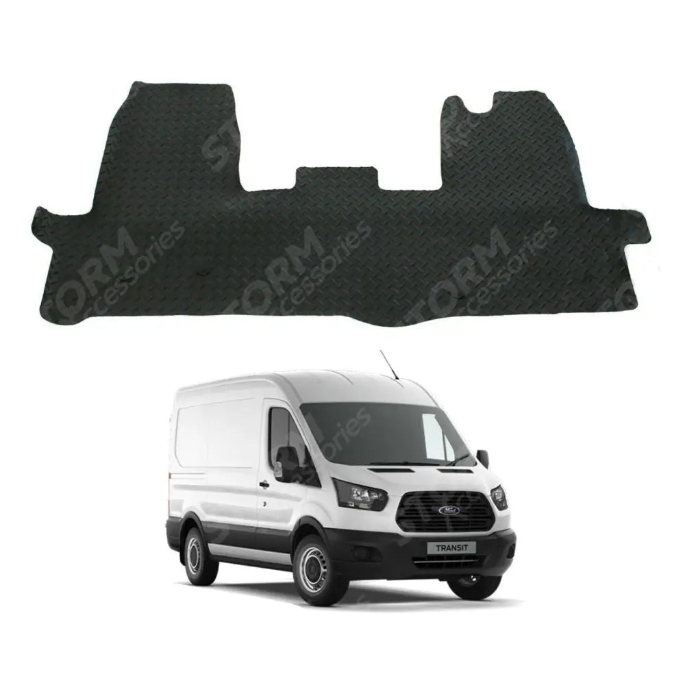 Ford Transit Mk8 2016 On Stx Front Tailored Fit Rubber Mat With 4 Clips - Black