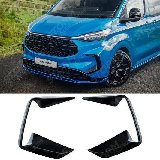 Front Aero Canard Loops In Gloss Black For Ford Transit Custom MK2 2024 on