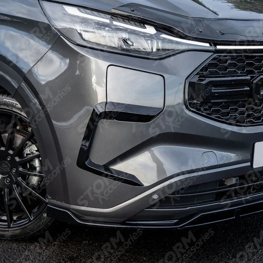 Front Aero Canard Loops In Gloss Black For Ford Transit E Custom & PHEV MK2 2024 on