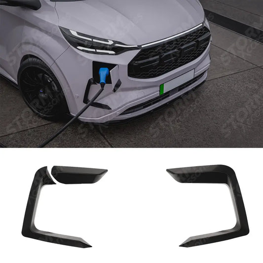 Front Aero Canard Loops In Gloss Black For Ford Transit E Custom & PHEV MK2 2024 on