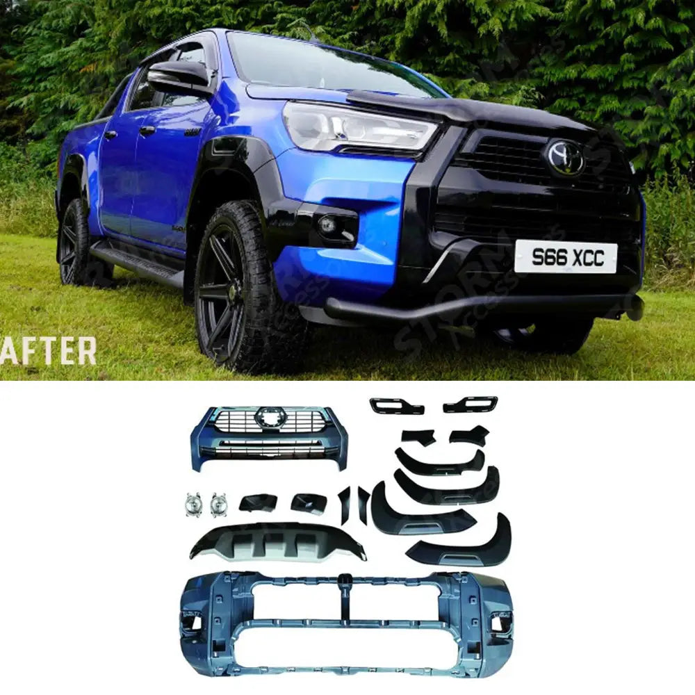 Front Bumper Conversion Active/invincible To Invincible X Look For Toyota Hilux 2020-2026