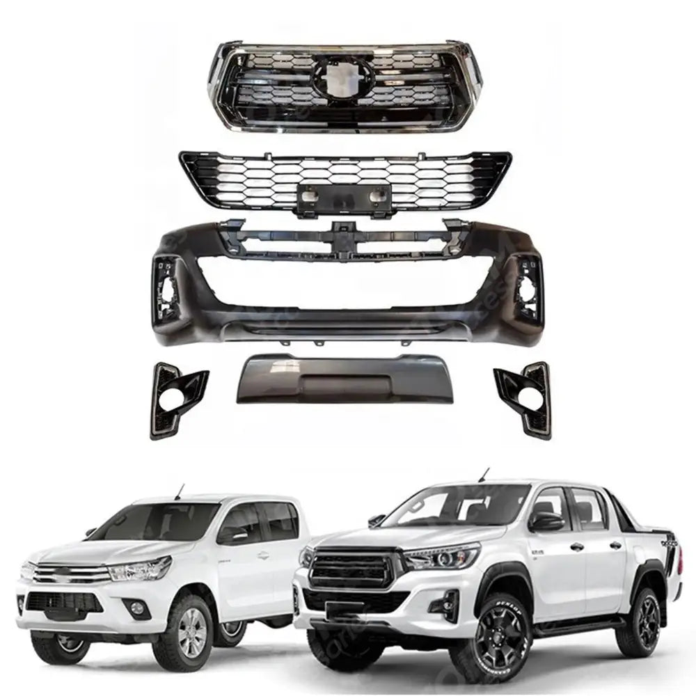 Front Bumper Conversion Invincible X Rocco Edition Set For Toyota Hilux Mk8 2016-2020