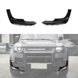Front Bumper Lower Wide Body Canards In Gloss Black For Land Rover Defender L663 90 / 110 / 130 2020 On