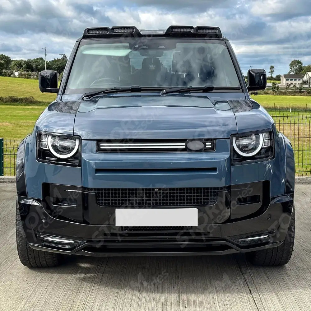 Front Bumper Splitter In Gloss Black For Land Rover Defender L663 90 / 110 / 130 2020 On