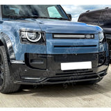 Front Bumper Splitter In Gloss Black For Land Rover Defender L663 90 / 110 / 130 2020 On