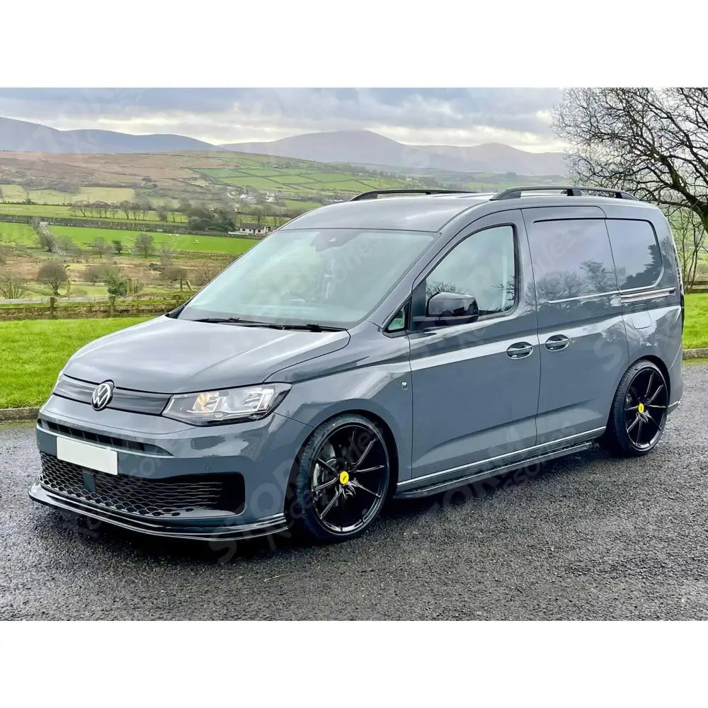 Front Bumper Spoiler Splitter Lip Gloss Black For Vw Caddy 2021 On