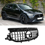 Front Grill Panamericana Gt-r Style All Black For Mercedes Gla X247 2020+