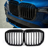 Front Grill Solid Slat Style Gloss Black For Bmw X7 G07 2018 On