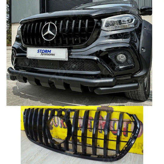 Grille Amg Style In Gloss Black For Mercedes X-class