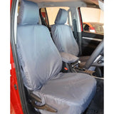 Front Seat Covers Grey For Toyota Hilux Mk8 & Mk9 Invincible 2016-2026