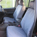 Front Seat Covers Pair Grey For Nissan Navara D40 2005-2016