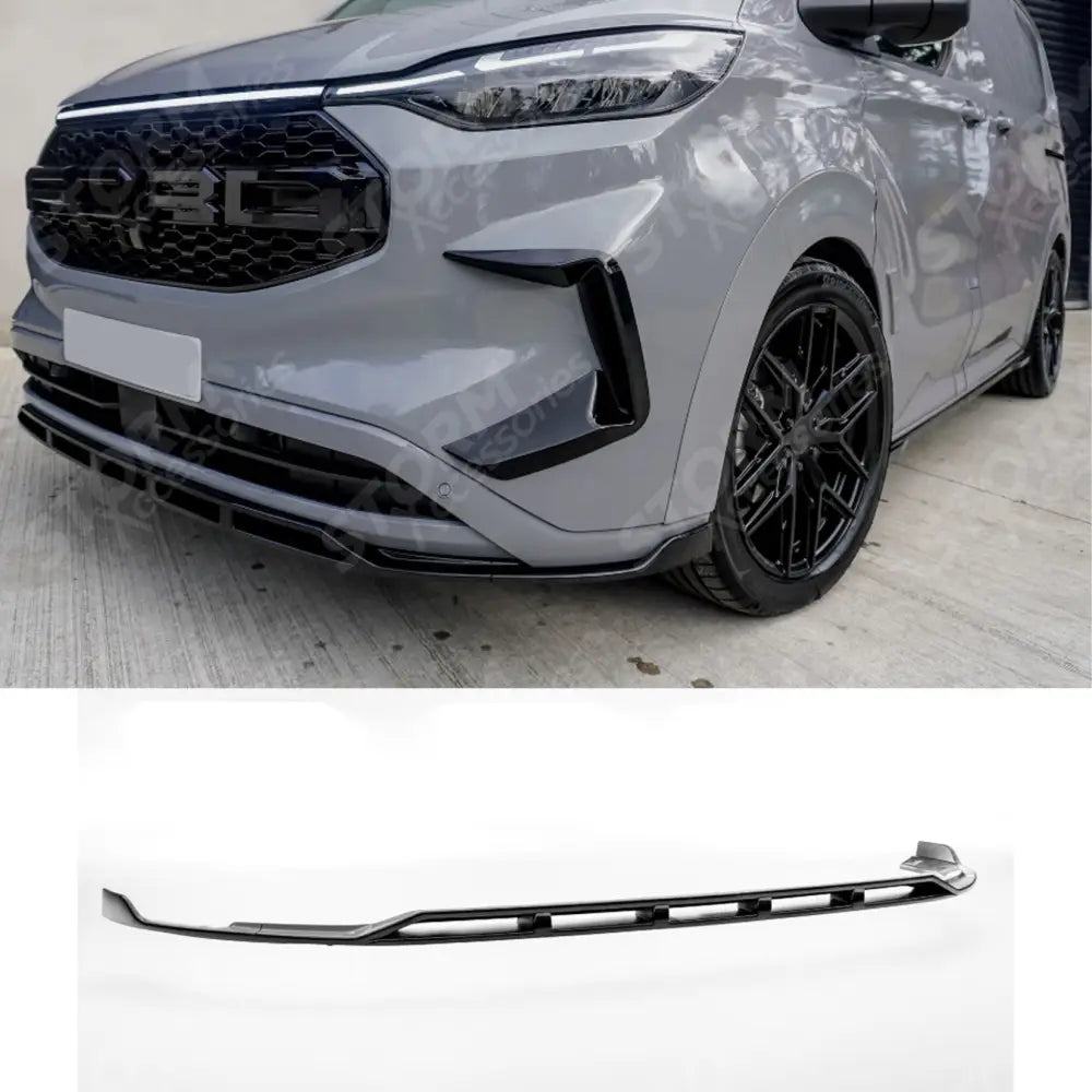 Front Splitter Gloss Black V2 For Ford Transit Custom MK2 2024 on