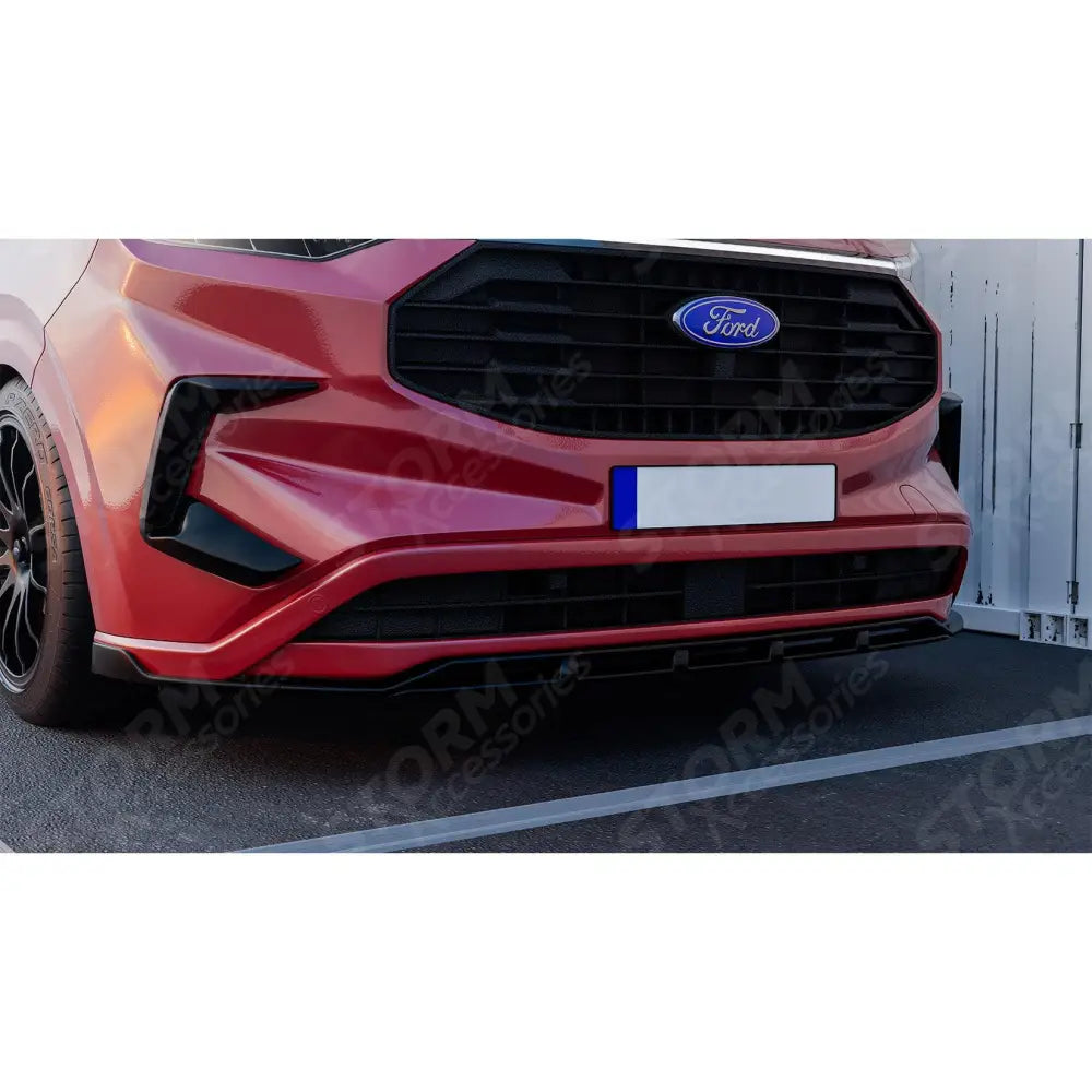 Front Splitter Gloss Black V2 For Ford Transit Custom MK2 2024 on