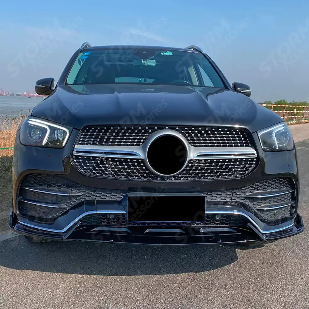 Front Splitter In Gloss Black For Mercedes GLE W167 C167 2019-2023 AMG Line Pre Facelift