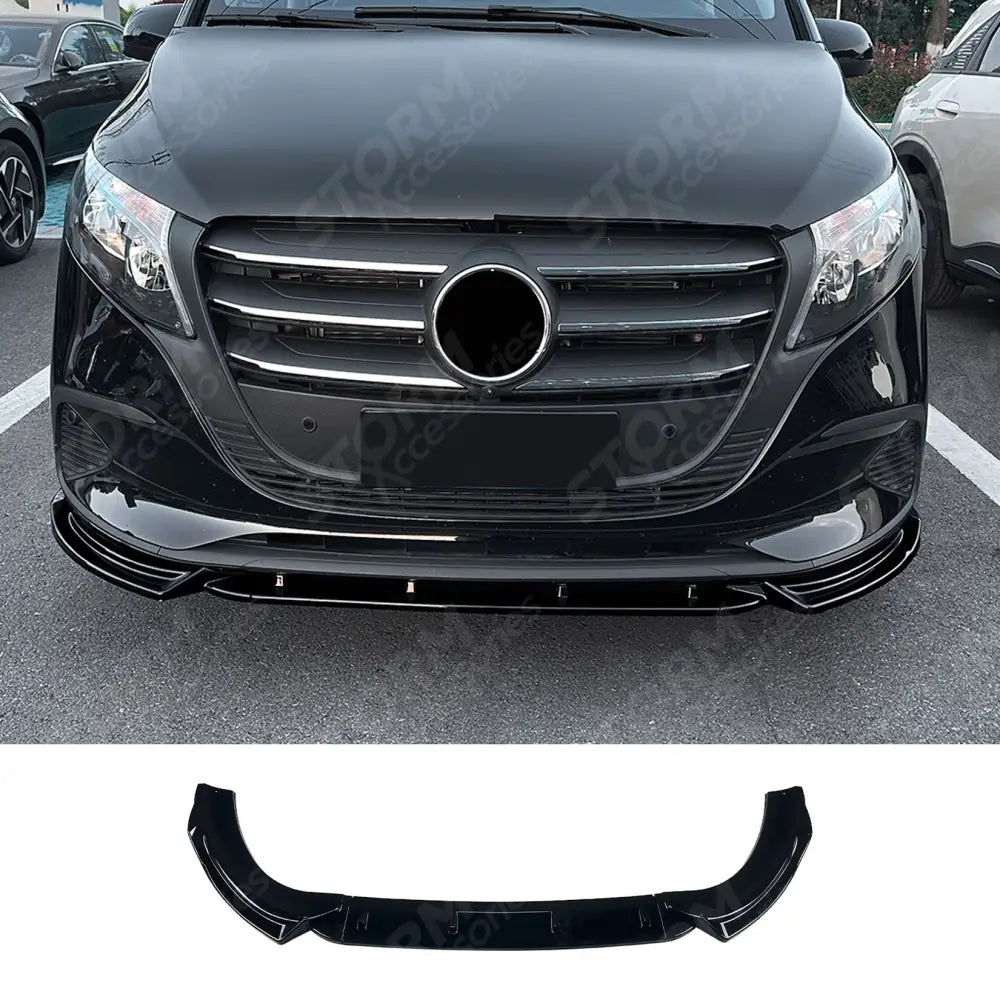 Front Splitter in Gloss Black For Mercedes Vito W447 Facelift 2024 on - Front Splitter