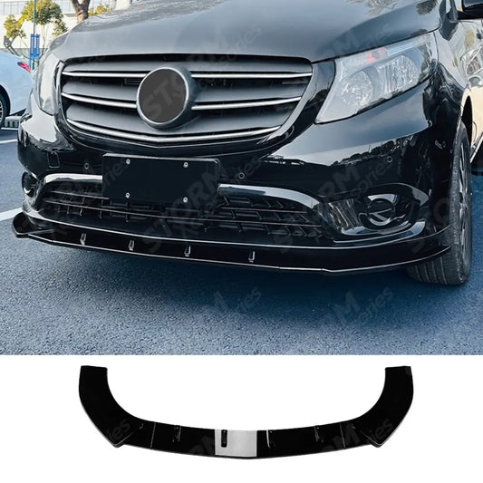 Front Splitter in Gloss Black For Mercedes Vito W447 Pre Facelift 2016-2023