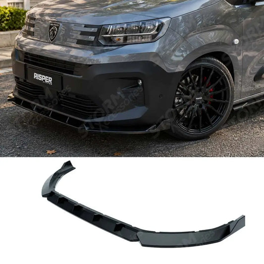 Front Splitter in Gloss Black For Peugeot Partner / Citroen Berlingo 2023+