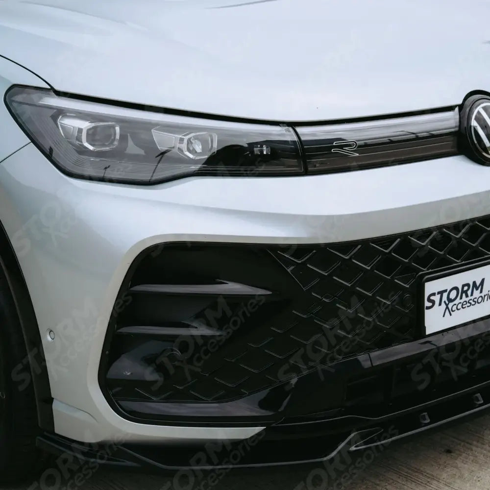 Front Splitter In Gloss Black For VW Tiguan R-Line MK3 2024 On