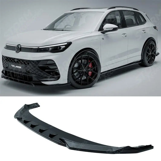 Front Splitter In Gloss Black For VW Tiguan R-Line MK3 2024 On