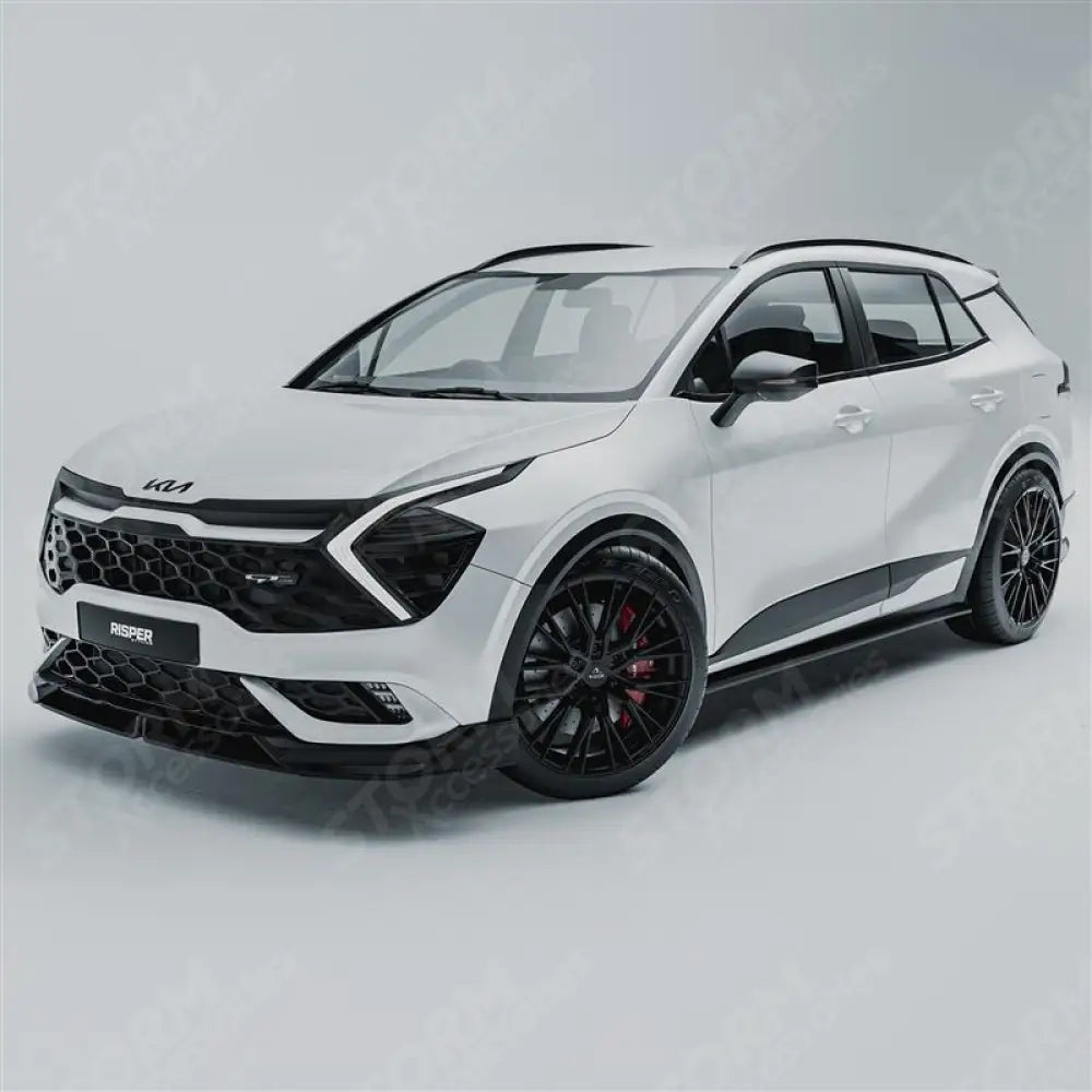 Front Splitter Lip In Gloss Black For Kia Sportage MK5 GT Line 2021-2025