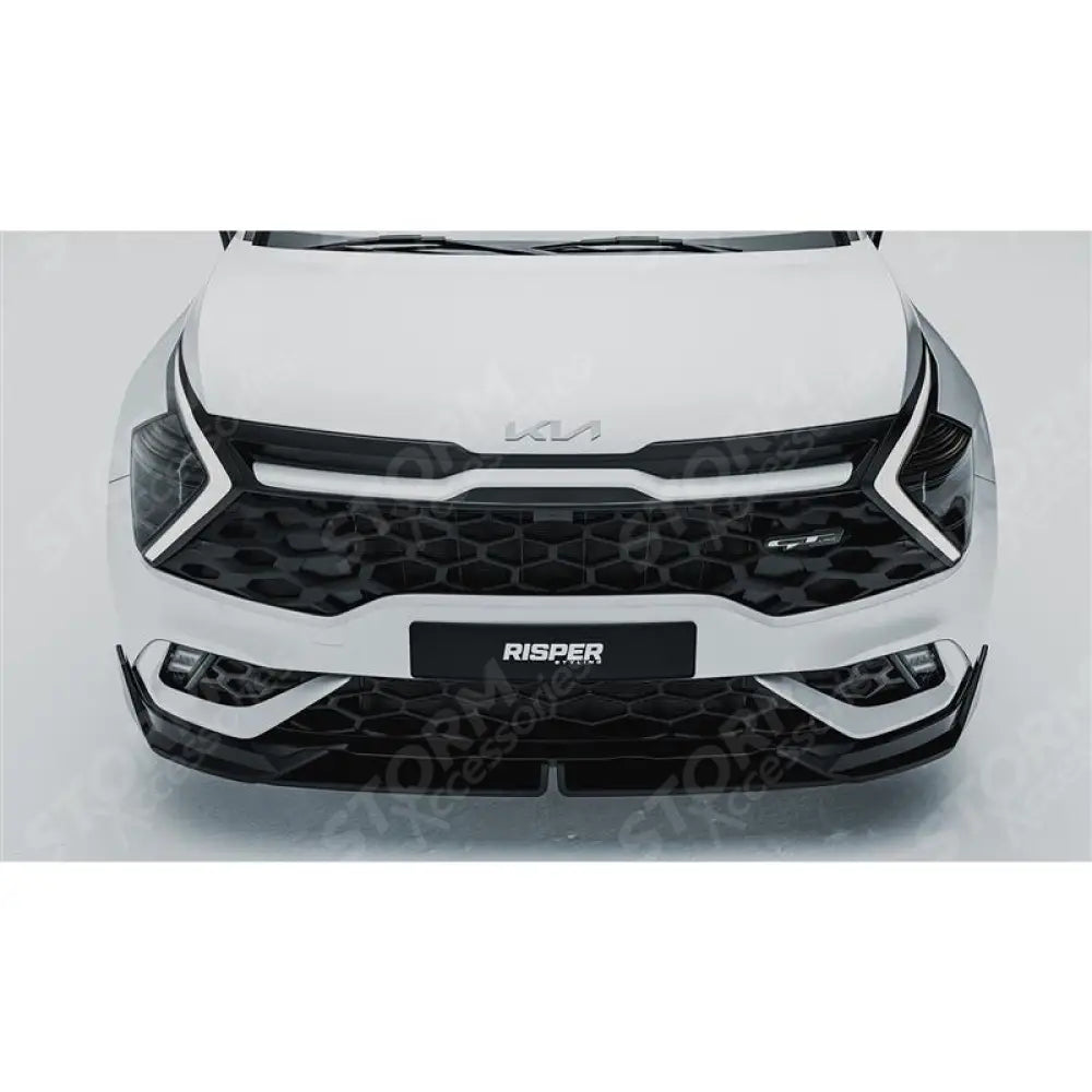 Front Splitter Lip In Gloss Black For Kia Sportage MK5 GT Line 2021-2025