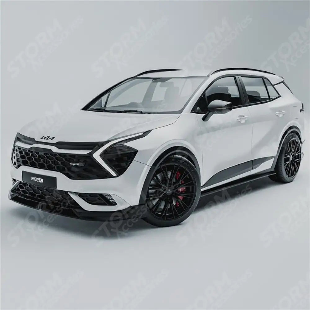 Front Splitter Lip In Gloss Black For Kia Sportage MK5 GT Line 2021-2025
