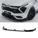Front Splitter Lip In Gloss Black For Kia Sportage MK5 GT Line 2021-2025