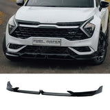 Front Splitter Lip In Gloss Black For Kia Sportage MK5 GT Line 2021-2025