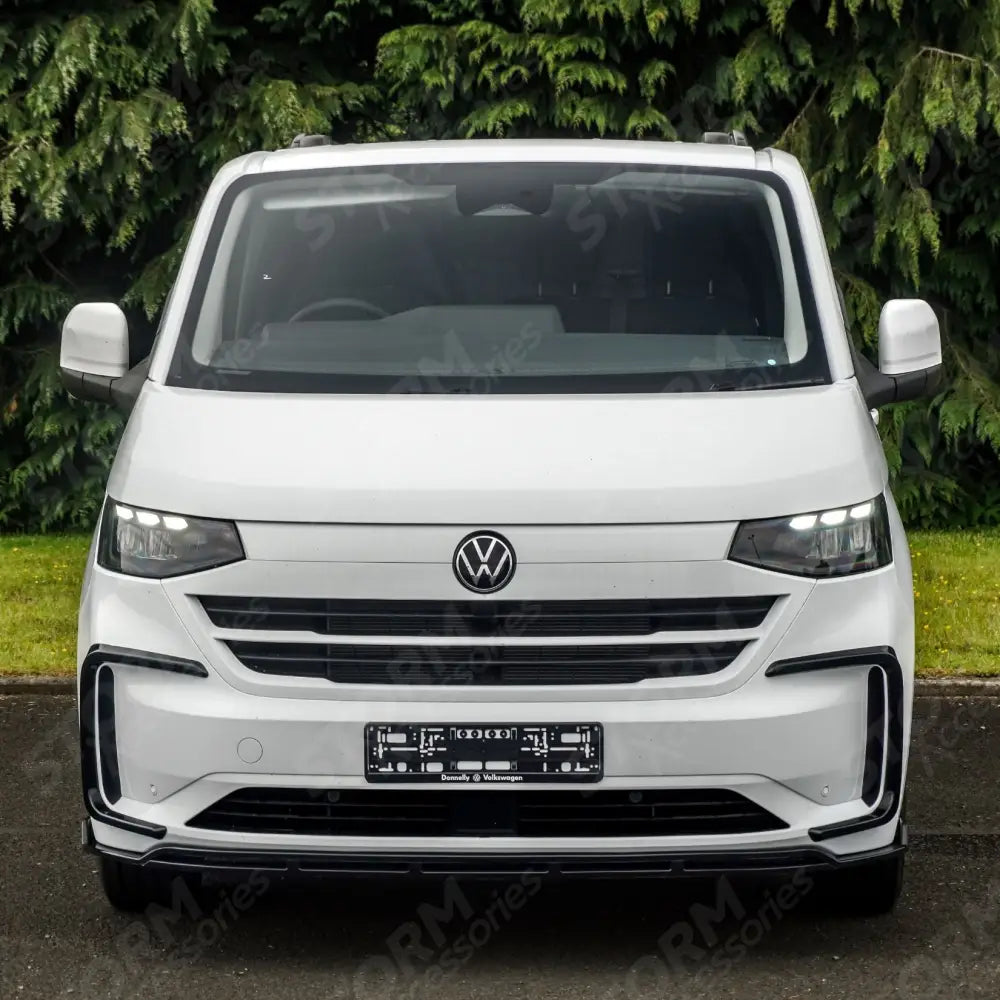 Front Splitter Lip In Gloss Black For Volkswagen Transporter T7 2025 on