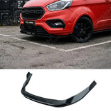 Front Splitter V2 In Gloss Black For Ford Transit Custom Mk1 Facelift 2017-2023
